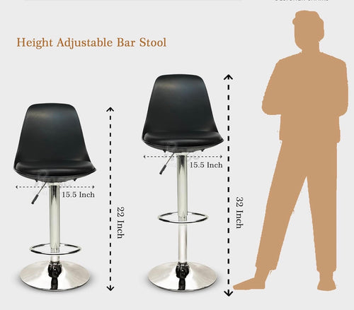Height Adjustable And Revolving Bar stool/Kitchen Chair Suitable For Kitchen , Cafeteria , Dining , Office, Shops (pack of 1 )