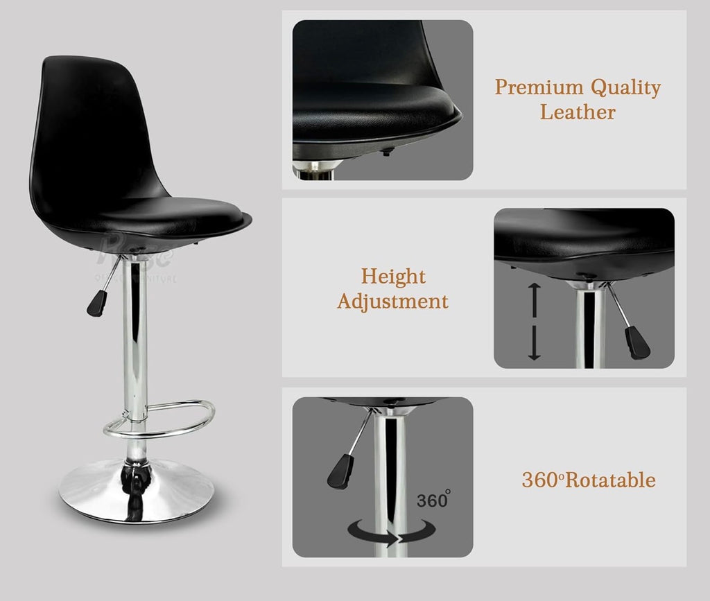 Height Adjustable And Revolving Bar stool/Kitchen Chair Suitable For Kitchen , Cafeteria , Dining , Office, Shops (pack of 1 )
